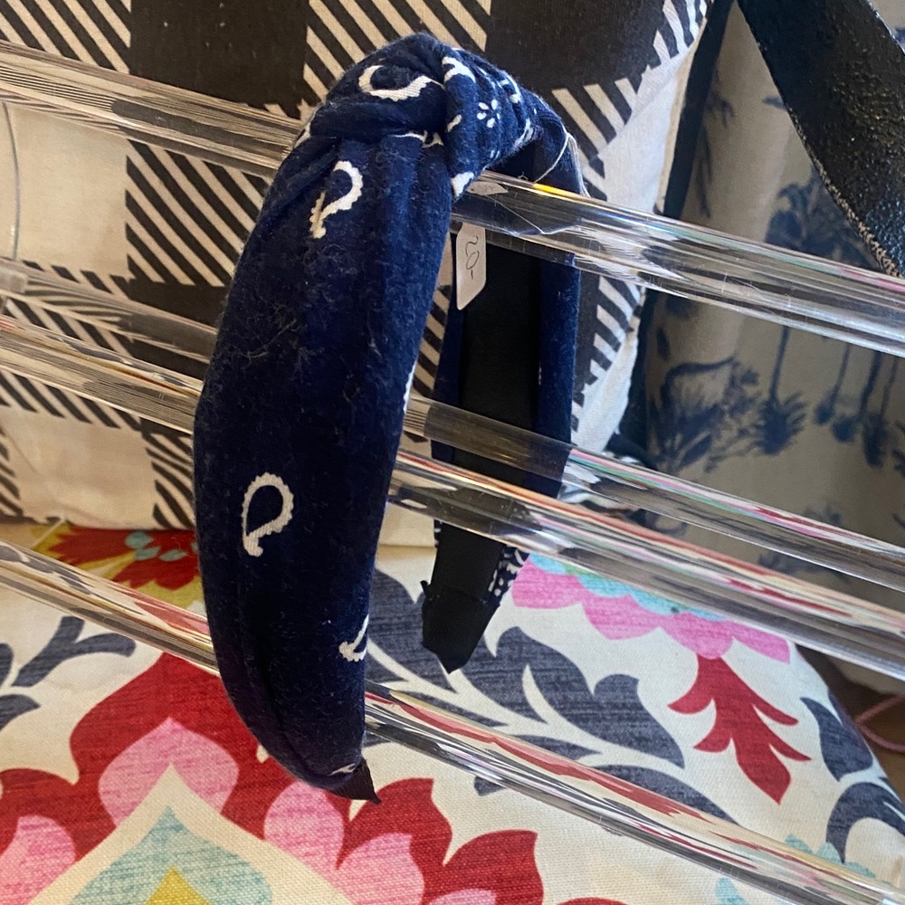 Navy Blue  Bandana Print Headband